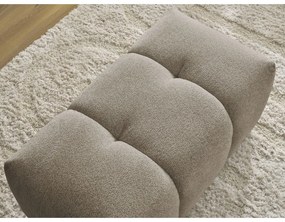 Poggiapiedi beige con rivestimento in ciniglia Roxelane – Bobochic Paris