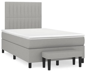 Giroletto A Molle Con Materasso Grigio Chiaro 120x190cm Tessuto /