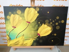 Quadro su tela – Fiori d'oro