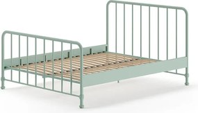 Letto singolo verde in metallo verde con rete 160x200 cm BRONXX - Vipack