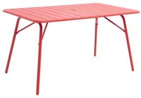 Tavolo da pranzo per giardino Cafe origami struttura e superficie in Acciaio  rosso per 4 persone 140x80cm