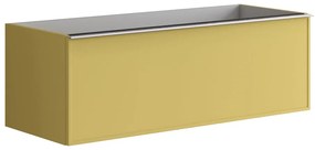 Mobile da bagno sotto lavabo Pixel frame giallo laccato opaco L 120 x H 40 x P 45.5 cm 1 cassetto, lavabo non incluso