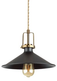 Sospensione Industrial-Minimal Eris-3 Metallo Nero 1 Luce E27