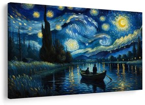 Quadro su tela – Barca sotto il cielo notturno