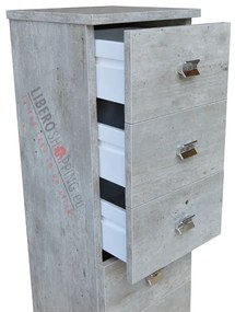 Cassettiera piccola 5 cassetti 31,5x31cm in legno Cemento