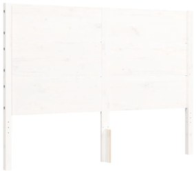 Giroletto con Testiera Bianco 120x200 cm in Legno Massello