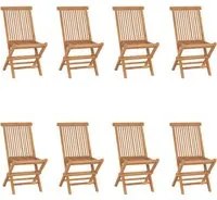 Sedie da Giardino Pieghevoli 8 pz in Legno Massello di Teak 3096592