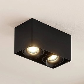 Arcchio Kubika downlight GU10, 2 luci, nero