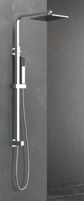 New Line Colonna Doccia Telescopica Con Soffione Abs 20x20 Doccetta Con Supporto Regolabile E Flessibile Inox 150 Cm Cromo