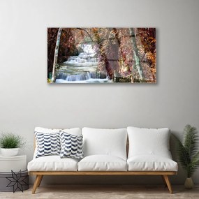 Quadro acrilico Cascata della natura della foresta 100x50 cm