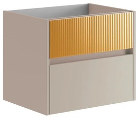 Mobile da bagno sotto lavabo Niwa beige laccato opaco L 59.5 x H 50 x P 45.5 cm 2 cassetti, lavabo non incluso