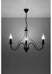 Lampadario a sospensione con catena MINERWA 3 3xE14/40W/230V nero