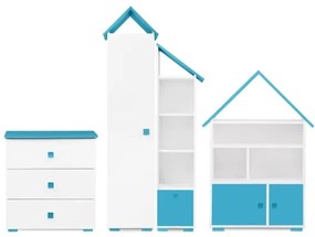 Armadietto PABIS 87x83 cm bianco/blu