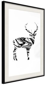 Poster  Marble Stag  Cornice Quadri Cornice nera con pass-partout, Larghezza x Altezza Home decor 30x45