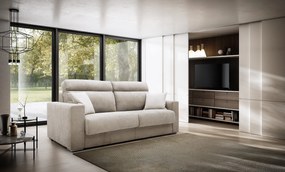 Nikita Divano letto matrimoniale con schienale morbido alto e rivestimento T02 panna