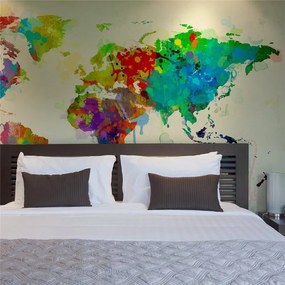 Fotomurale Paint splashes map of the World