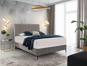 Letto matrimoniale boxspring Baviera - 180 x 200 cm , Tessuto grigio chiaro