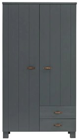 Armadio in pino grigio scuro 111x202 cm Dennis - WOOOD