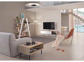 Tavolo TV in rovere decorato in bianco e naturale 165x40 cm Ampère - TemaHome