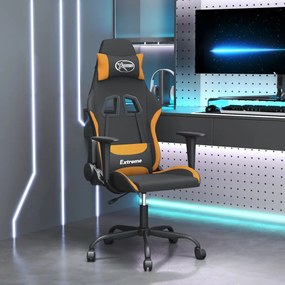 Sedia da gaming nero e arancione in tessuto