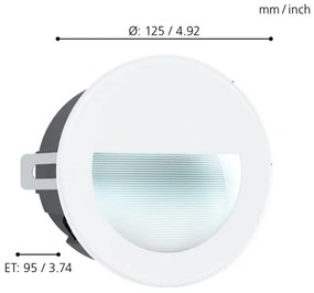 Eglo 99577 - Lampada LED da incasso da esterno ARACENA LED/2,5W/230V IP65 bianca