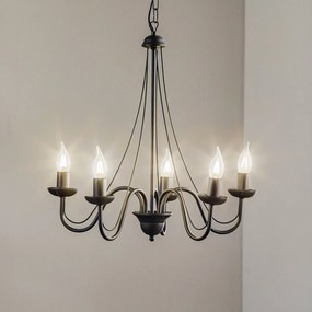 HELAM Lampadario Malbo a 5 luci in nero