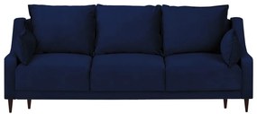 Divano letto in velluto blu con contenitore, 215 cm Freesia - Mazzini Sofas