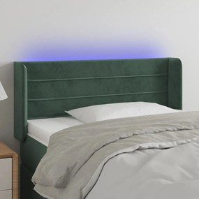 Testiera A Led Verde Scuro 93x16x78/88 Cm İn Velluto /