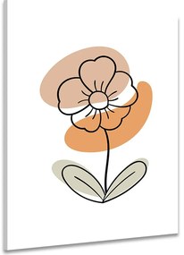 Stampa su tela – Fiore minimalista su sfondo bianco No4