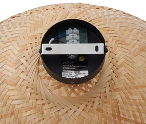 Plafoniera Art Déco nera con bambù naturale 40 cm - Alka