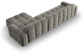 Divano angolare in velluto grigio (angolo destro) Kendal - Micadoni Home