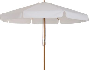 Ombrellone da Giardino con Doppio Tettuccio Ø325x250 cm in Legno di Bambù e Poliestere Crema...