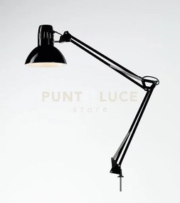 Lampada da tavolo in metallo colore nero orientabile attacco e27 d....