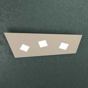 Plafoniera Moderna Note Metallo Sabbia 3 Luci Gx53 65Cm