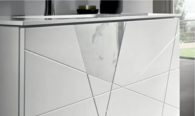 Mobile da bagno sospeso moderno CRIZIA base 120 con lavabo, BIANCO OPACO