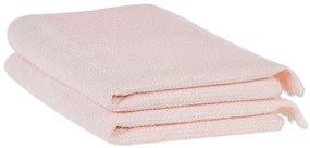 Set di 2 asciugamani cotone rosa pastello ATIU Beliani
