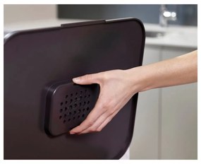 Bidone in acciaio per rifiuti differenziati in argento 40 l Totem Compact - Joseph Joseph