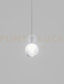 Puppet sospensione m bianco sfumato cromo lucido 1 luce attacco g9