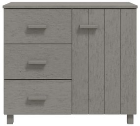 Credenza hamar grigio chiaro 90x40x80 cm legno massello di pino