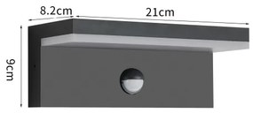 Brilagi-LED Applique da esterno con sensore TESSI LED/10W/230V nera IP54