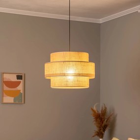 TK Lighting Lampada a sospensione Calisto, Jute, marrone naturale, 1 luce, Ø 50 cm