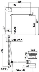 Paffoni West Ws073 Miscelatore lavabo Monocomando con Scarico Cromo