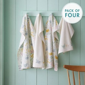 Asciugamani in cotone in set da 4 50x70 cm Cottage Friends - Catherine Lansfield