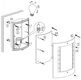 Applique Inox E27 da parete, IP54 per esterni - serie METRO Base E27