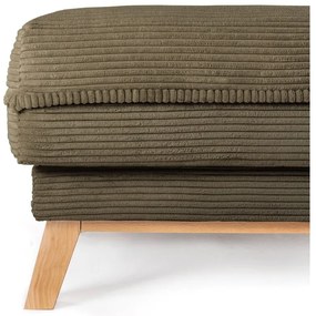 Poggiapiedi verde con rivestimento in velluto a coste Tori – Bonami Selection