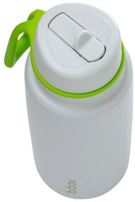 Bottiglia termica in acciaio inox con cannuccia 1l - grigio/verde