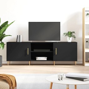 Mobile Porta Tv Nero 150x30x50 Cm İn Legno Multistrato /