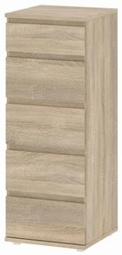 Cassettiera 5 Cassetti Rovere 40x40x107 In Kit Nova Effetto Legno