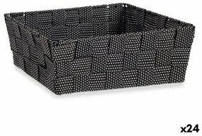 Cestino Intrecciato Nero Stoffa 2,4 L 20 x 8 x 24 cm (24 Unità)