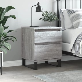 Comodino Grigio Sonoma 40x35x50 Cm İn Legno Multistrato /